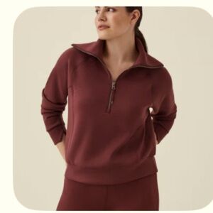 Spanx Air Essentials Half Zip, size M, color Spice